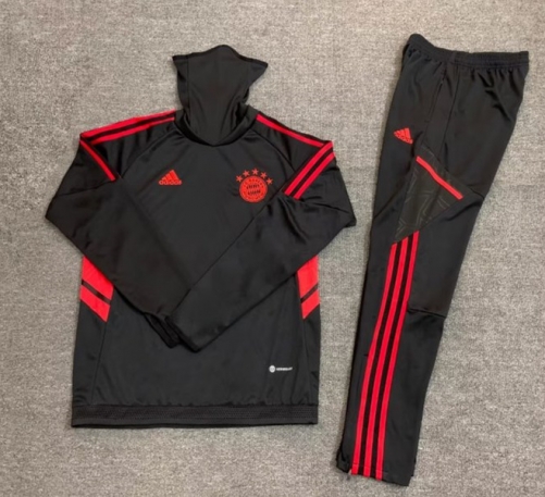 2022/23 Bayern München Black High Collar Thailand Soccer Tracksuit Uniform-801