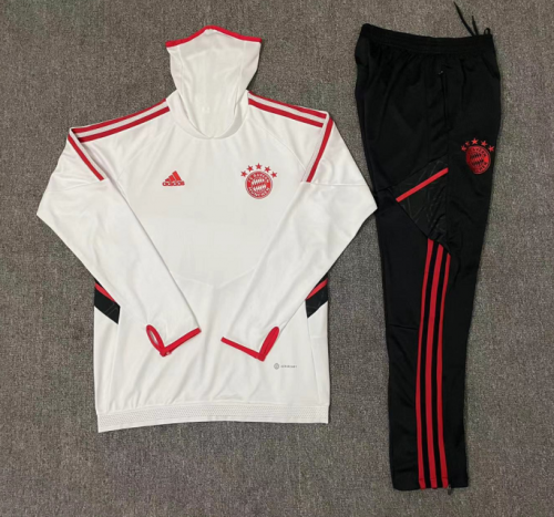 2022/23 Bayern München White High Collar Thailand Soccer Tracksuit Uniform-801