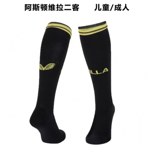 2022/23 Aston Villa 2nd Away Black Thailand Soccer Socks