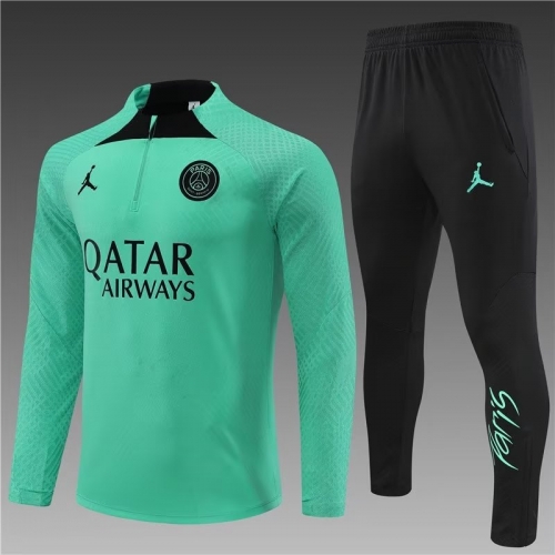 Player Version 2022/23 Paris SG Green Thailand Soccer Training Tracksuit Uniform-801