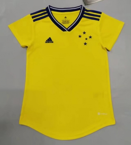 2022/23 Cruzeiro EC 2nd Away Yellow Thailand Women Soccer Jersey AAA-908