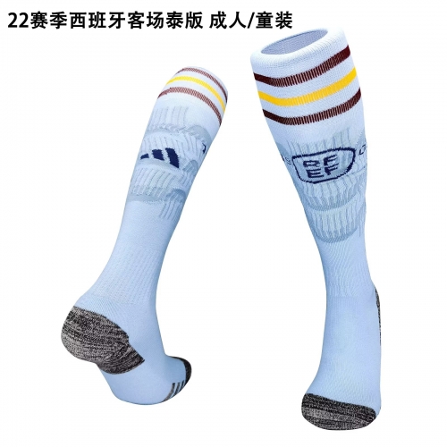 2022/23 Spain Away Blue Youth/Kids Thailand Soccer Socks