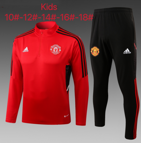 2022/23 Manchester United Red Kids/Youth Thailand Tracksuit Uniform-801/815