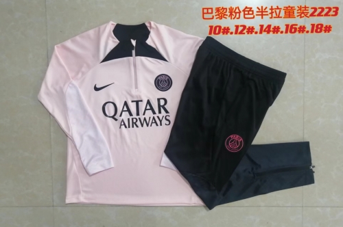 Kids 2022/23 Barcelona Pink Kids/Youth Soccer Tracksuit Uniform-815