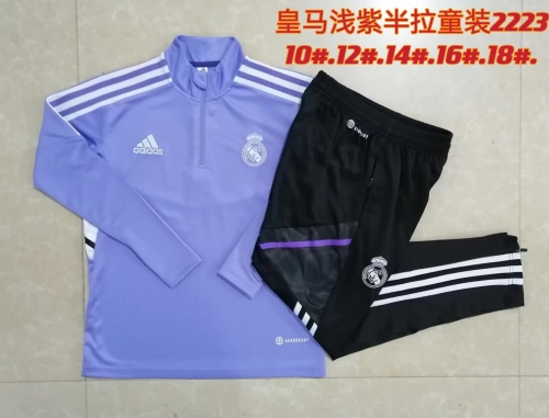 Kids 2022/23 Real Madrid Purple Kids/Youth Soccer Tracksuit Uniform-815/GDP