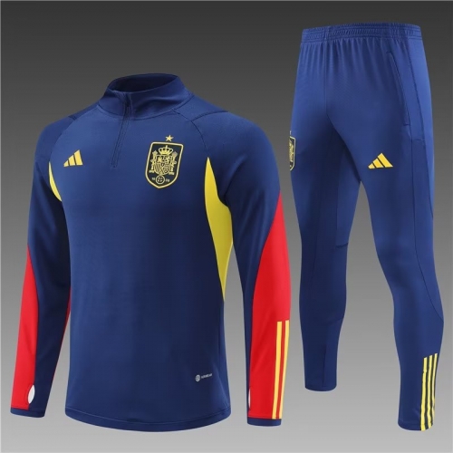 2022/23 Spain CaiBlue Thailand Soccer Tracksuit Uniform-801