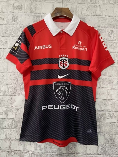 2022/23 Toulouse Home Red & Black Thailand Rugby Shirts