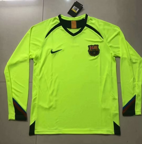 2005-2006  Retro Version Barcelona Away Fluorescent green Thailand LS Soccer Jersey AAA-811