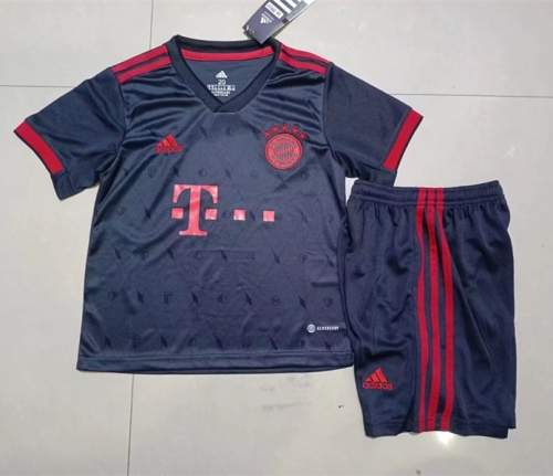 2022/23 Bayern München 2nd Away Black Youth/Kids Soccer Uniform-507