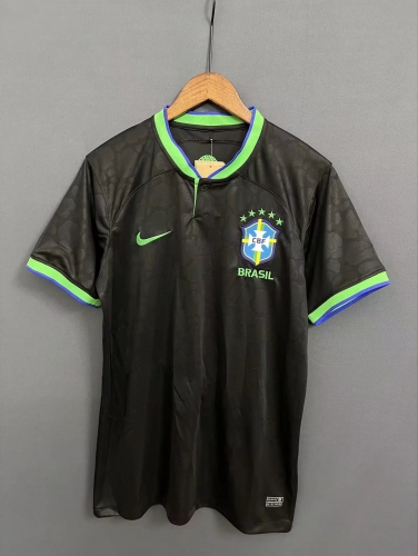 Pre-sale 2022 World Cup Brazil Black Soccer Thailand Jersey AAA-07/510/23