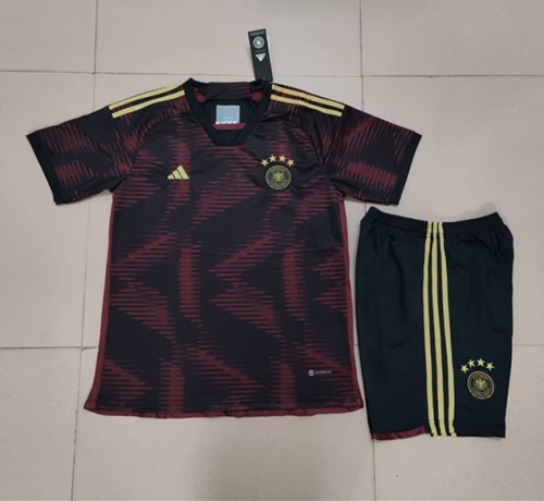 Kids 2022-23 Germany Away Red & Black Soccer Uniform-507