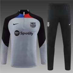 2022/23 Barcelona Gray Soccer Tracksuit Uniform-801