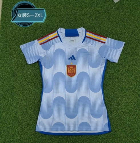 2022 World Cup Spain Home Red Female Thailand Soccer Jersey-418