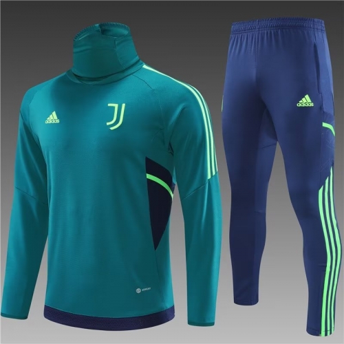 2022/23 Juventus Blue High Collar Kids/Youth Tracksuit Uniform-801