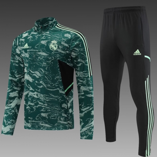 2022/23 Real Madrid Dark Green Thailand Tracksuit Uniform-PO