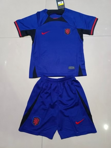 2022-23 Netherlands Away Blue Kids/Youth Soccer Uniform-507