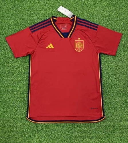 2022 World Cup Spain Home Red Thailand Soccer Jersey AAA-510/312