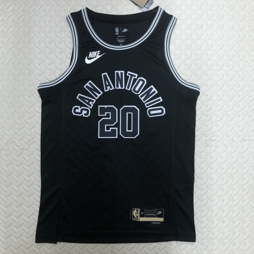 2023 Season Retro Version NBA San Antonio Spurs Black #20 Jersey-311