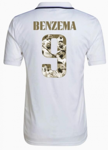 Player Version 2022-23 Real Madrid Home White #9 (BENZEMA) Thailand Soccer Jersey AAA-703