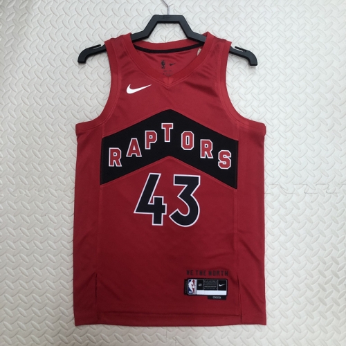 2023 Season NBA Toronto Raptors Away Red #43 Jersey-311