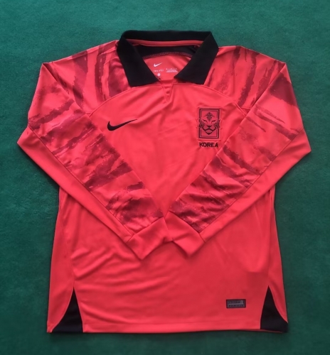 2022/23 Korea Republic Home Orange LS Thailand Soccer Jerseys AAA-38/503