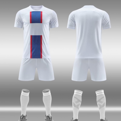 Without Logo 22/23 PSG Away White Soccer Uniform-DN