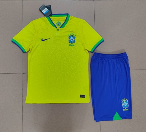 2022/23 Brazil Home Yellow Soccer Uniform-315