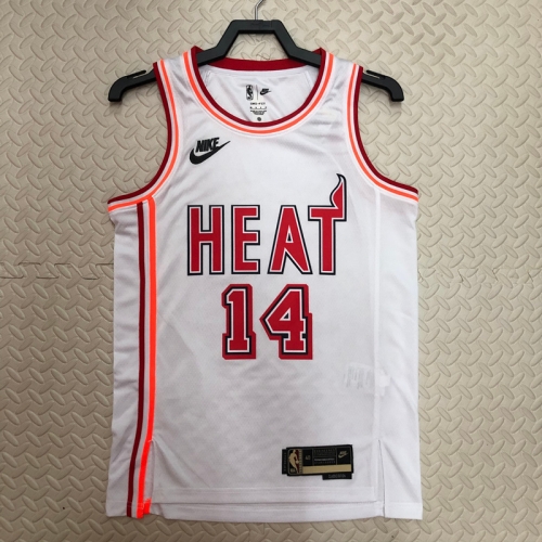 2023 Season Retro Version NBA Miami Heat White #14 Jersey-311