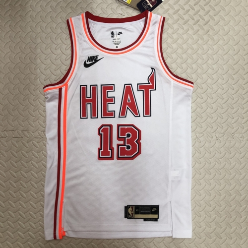 2023 Season Retro Version NBA Miami Heat White #13 Jersey-311