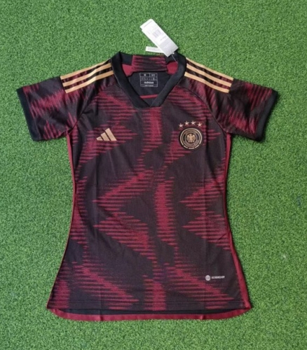 2022 World Cup Germany Away Black Female Thailand Soccer Jersey AAA-522/418