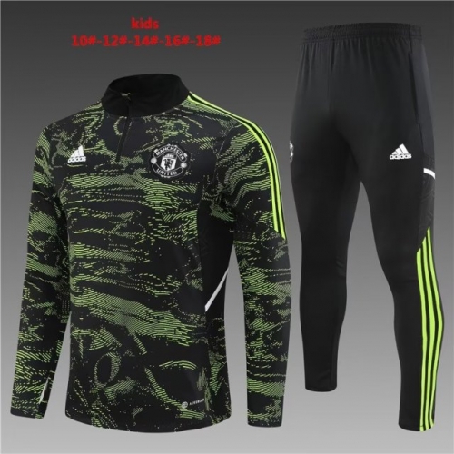 Champions League 2022/23 Manchester United Camouflage Kids/Youth Soccer Tracksuit Uniform-801