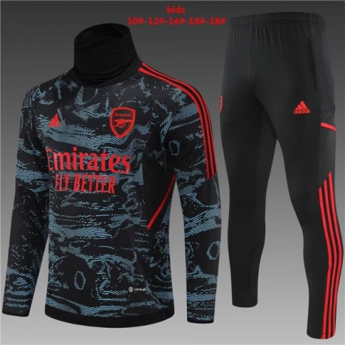 Champions League 2022/23 Arsenal Camouflage Hight Collar Kids/Youth Soccer Tracksuit Uniform-801