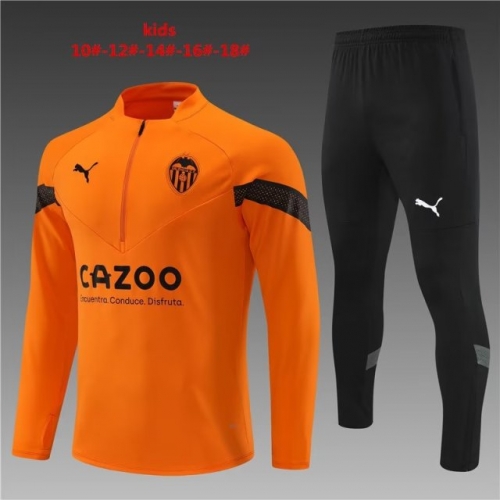 2022/23 Valencia CF Orange Kids/Youth Soccer Tracksuit Uniform-801