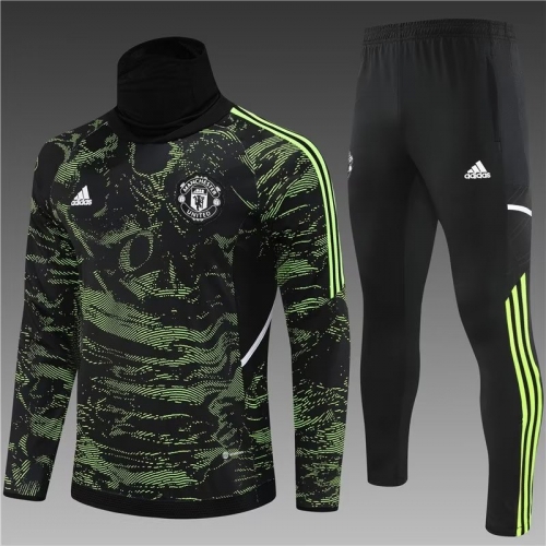 2022/23 Manchester United camouflage Hight Collar Thailand Soccer Tracksuit Uniform-801