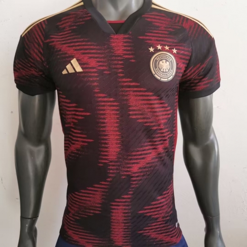 Player Version 2022 World Cup Germany Away Red & Black Thailand Soccer Jersey AAA-703