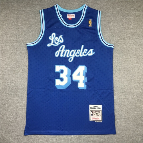 NBA Los Angeles Lakers Blue #34 Jersey