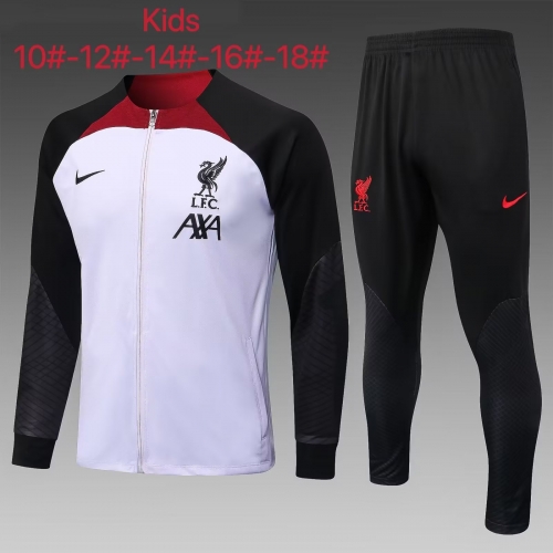 Kids 2022-23 Liverpool Black & White Thailand Soccer Kids/Youth Jacket Unifom-815