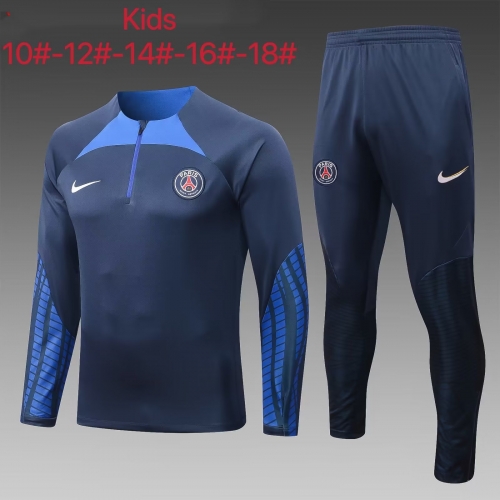 Kids 2022/23 Paris SG Royal Blue Kids/Youth Soccer Tracksuit Uniform-815