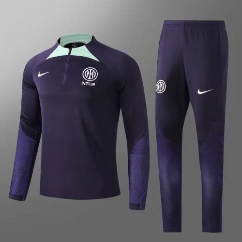 2022-23 Inter Milan Blue & Purple Thailand Soccer Tracksuit Uniform-GDP