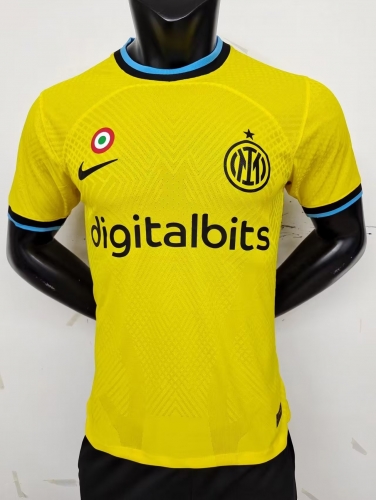 Player Version 2022/23 Inter Milan 2nd Away Yellow Thailand Soccer Jersey AAA-MY/16