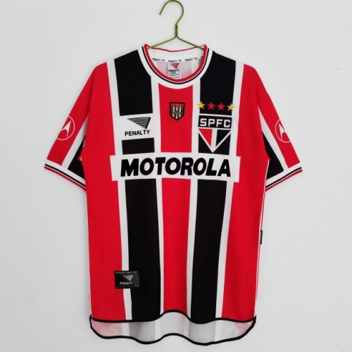 2000 Retro Version São Paulo FC Away Red & Black Thailand Soccer Jersey AAA-811/710