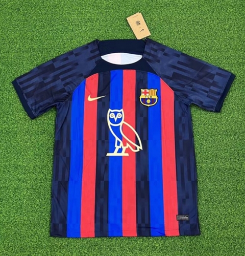 With Different Adv & Patch 2022-23 Barcelona Home Red & Blue Thailand Soccer Jersey AAA-313/410/407