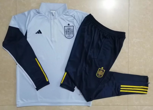 2022/23 Spain Sky Blue Thailand Soccer Tracksuit Uniform-815