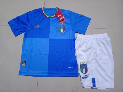 2022-23 Italy Home Blue Kids/Youth Soccer Uniform-507