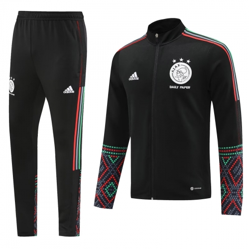 2022/23 Ajax Black Thailand Soccer Jacket Uniform-LH