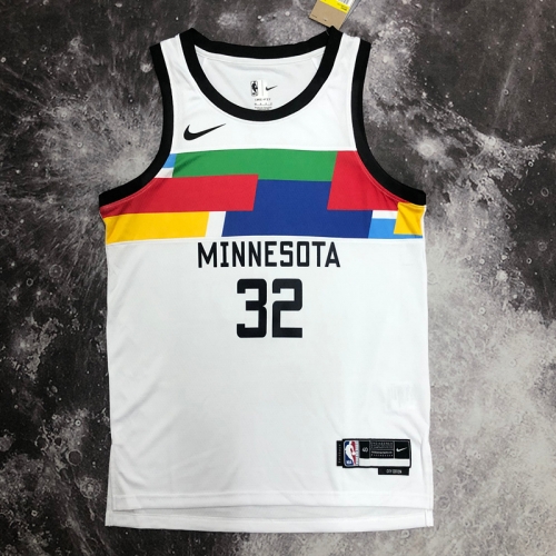 2023 Season City Version NBA Minnesota Timberwolves White #32 Jersey-311