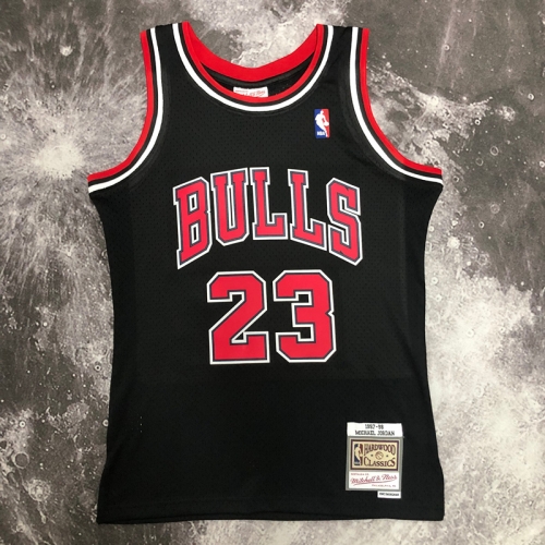 SW Hot Press 98 Retro Chicago Bull NBA Black #23 Jersey-311