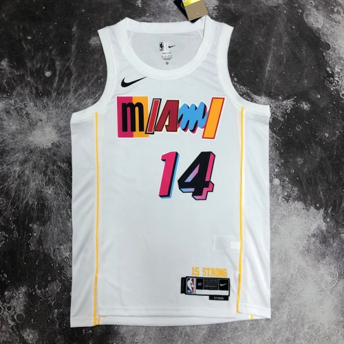 2023 Season City Version NBA Miami Heat White #14 Jersey-311