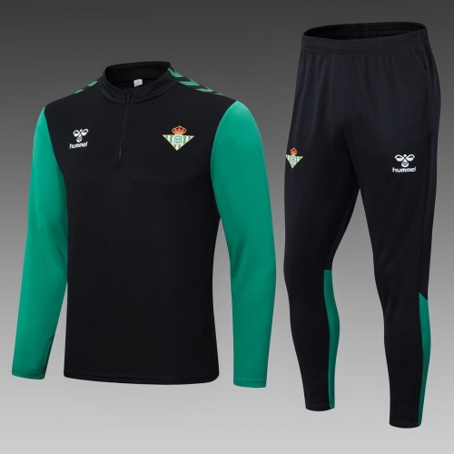 2022/23 Real Betis Black Thailand Soccer Tracksuit Uniform-411/801