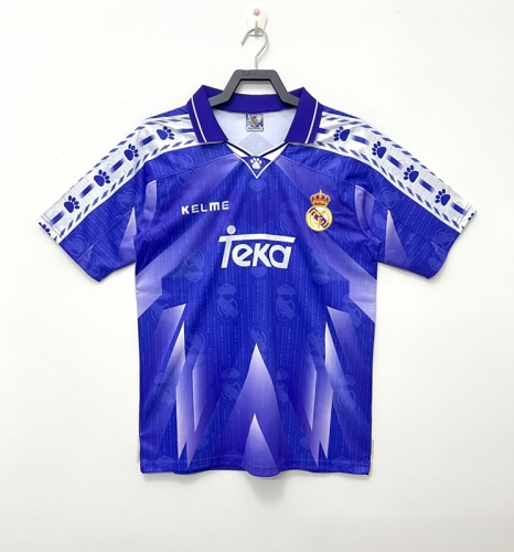 96-97 Retro Version Real Madrid Away Blue Thailand Soccer Jersey AAA-811/503